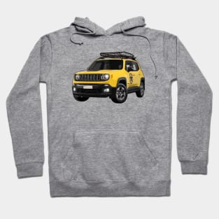 Yellow Jeep Renegade Illustration Hoodie